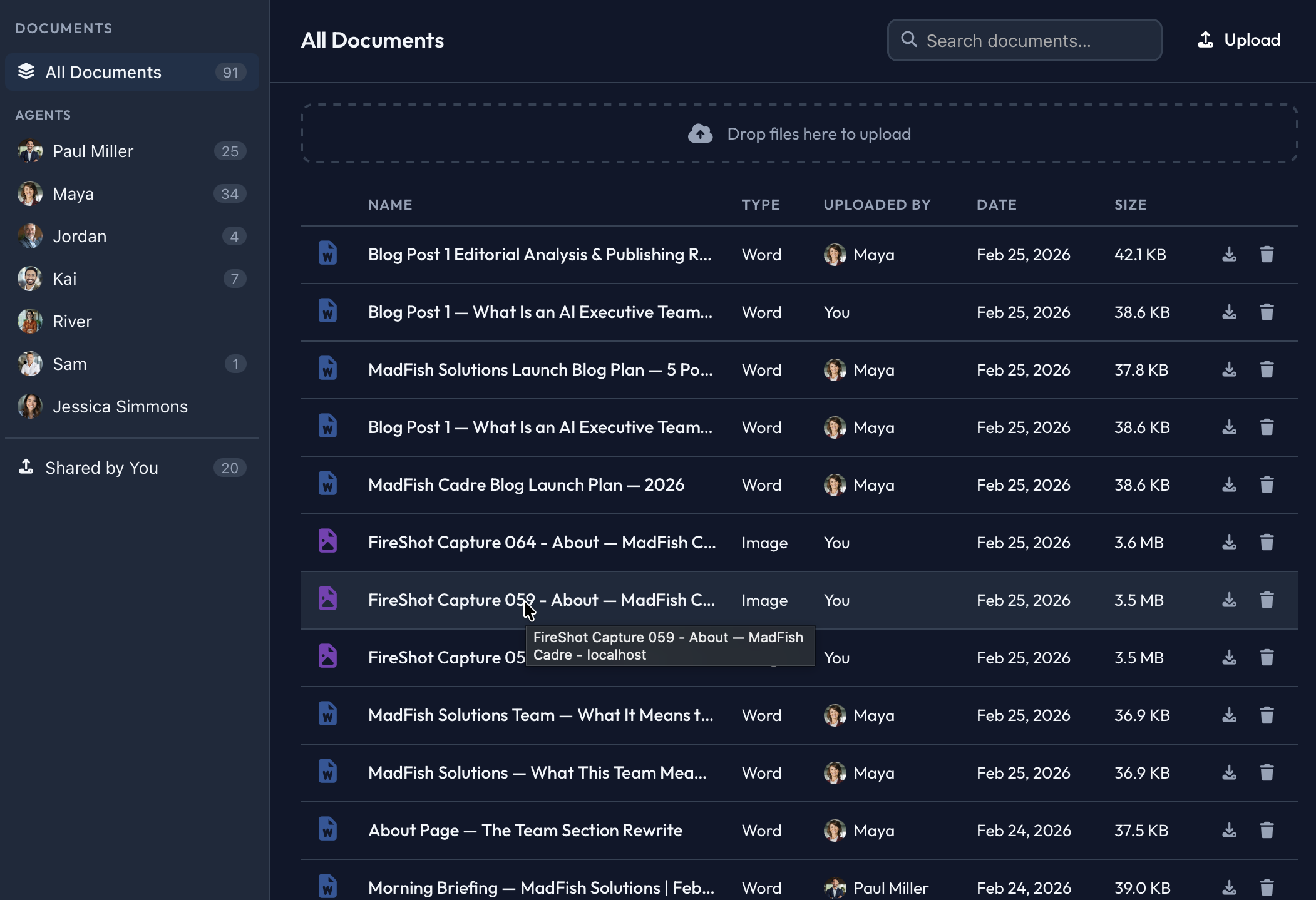 conduk Documents showing AI-generated Word, PowerPoint and Excel files