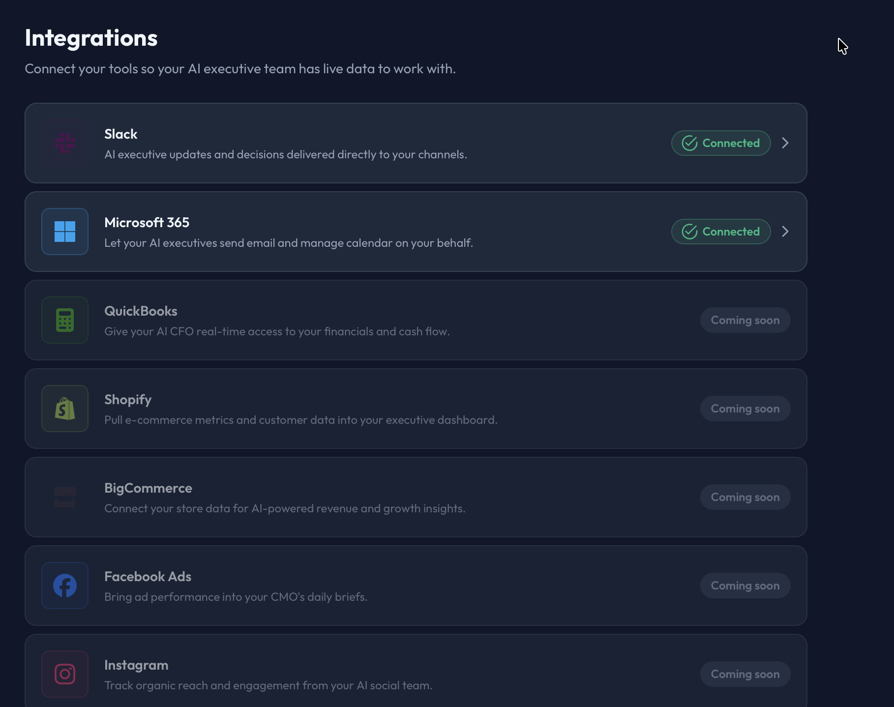 conduk Integrations showing connected apps